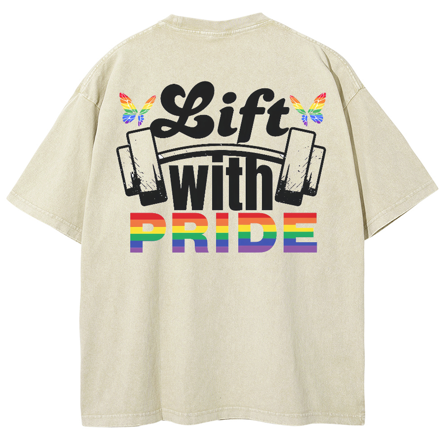 Pride Lift Unisex Vintage Washed Short Sleeve T-Shirt-moweekender