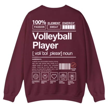 Volleyball Player Printed Crew Neck Sweatshirt-moweekender