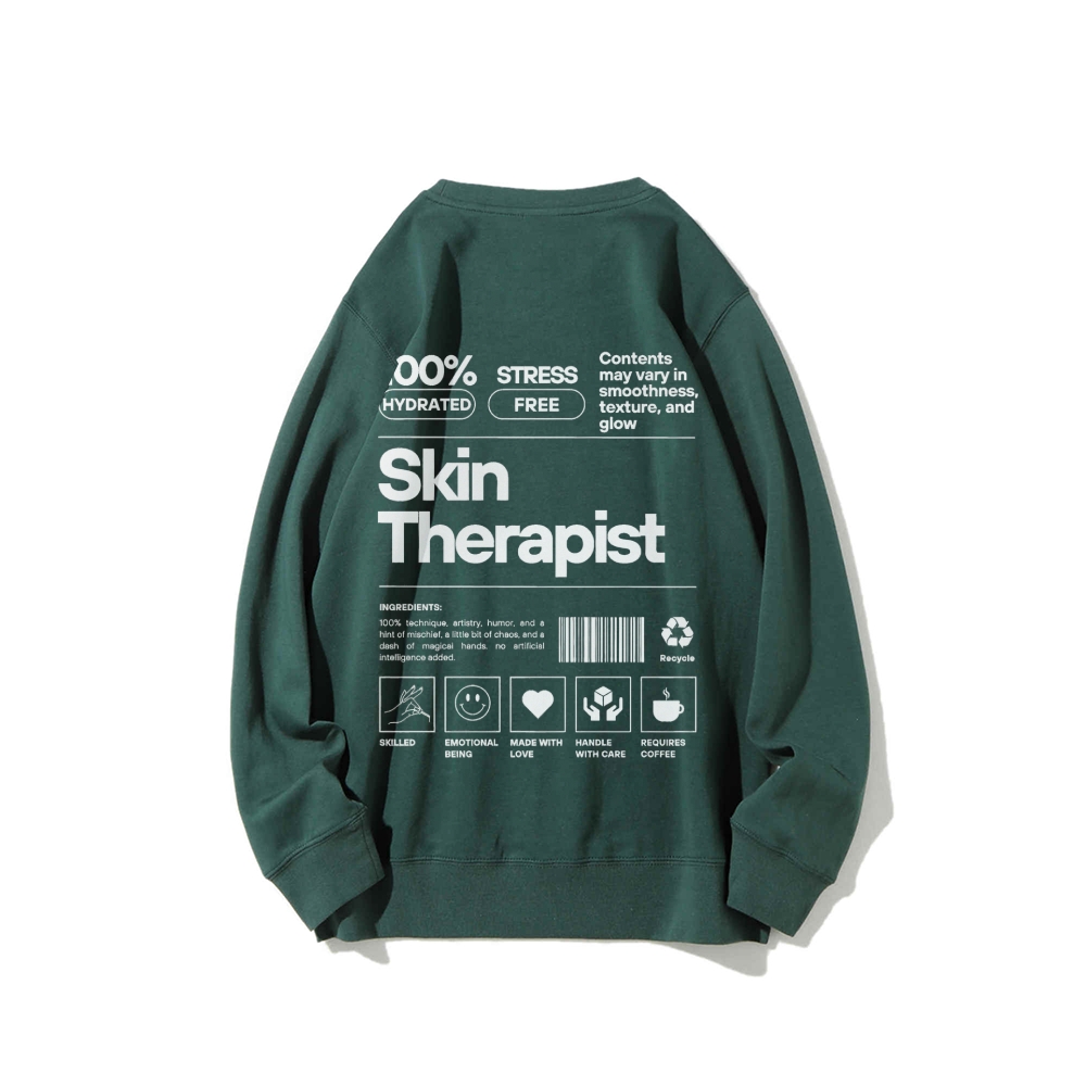 Skin Therapist Crew Neck Long Sleeve Sweatshirt-moweekender