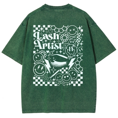 Lash Artist Vintage Snowflake Washed T-Shirt-moweekender