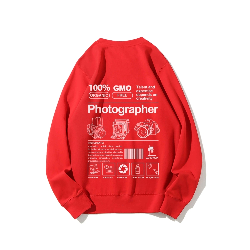 Photographer Casual Crewneck Sweatshirt-moweekender