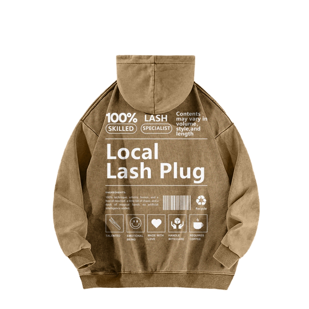 Local Last Plug Washed Long Sleeved Hoodie-moweekender