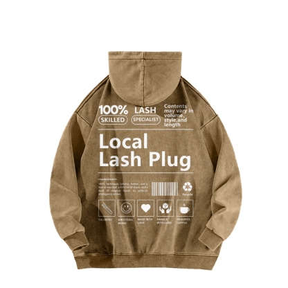 Local Last Plug Washed Long Sleeved Hoodie-moweekender