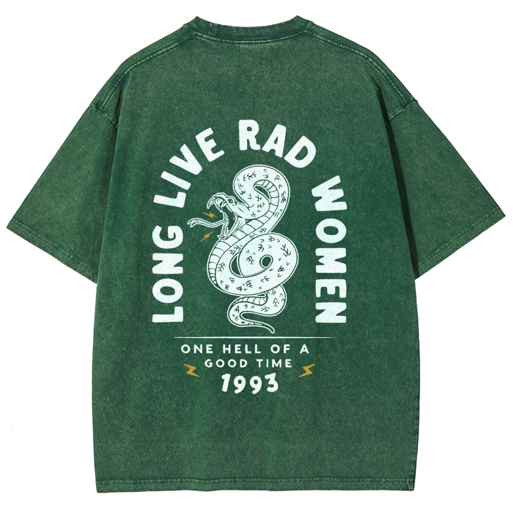 Long Live Rad Women Vintage Snowflake Washed T-Shirt-moweekender
