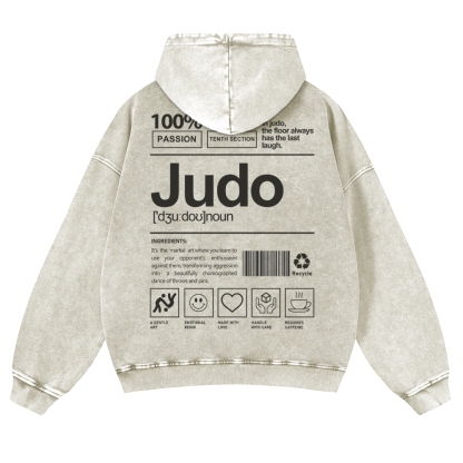 Judo Printed Vintage Washed Hoodie-moweekender