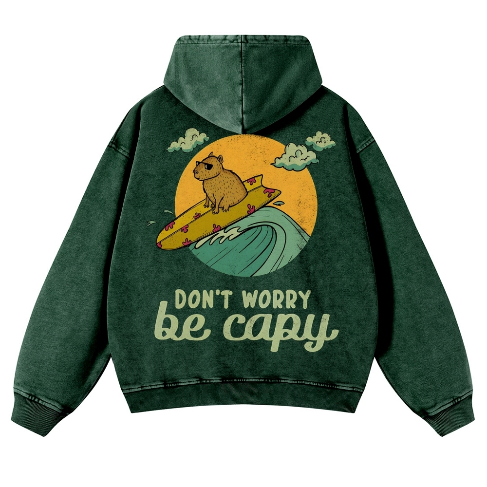 Be Capy Surfing Vintage Washed Hoodie-moweekender