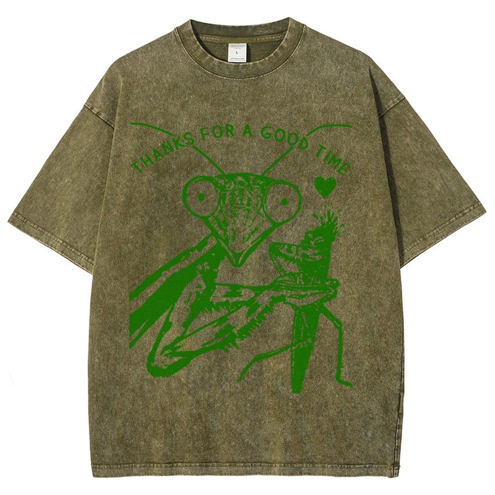 Thanks For A Good Time Vintage Snowflake Washed T-Shirt-moweekender