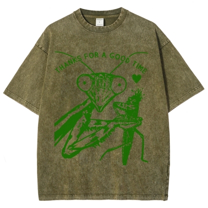 Thanks For A Good Time Vintage Snowflake Washed T-Shirt-moweekender