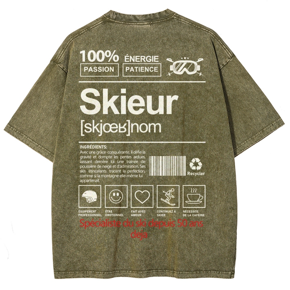 Skieur Unisex Fit Washed T-Shirt-moweekender