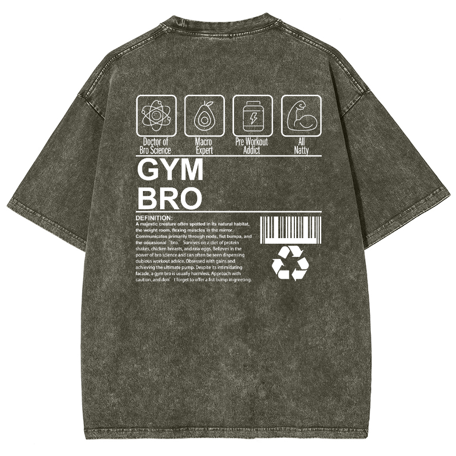 Gym Bro Unisex Fit Washed Oversized T-Shirt-moweekender