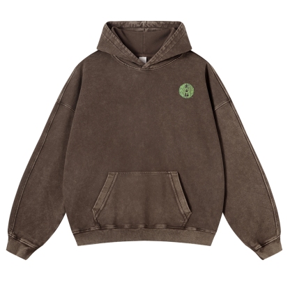 Japan Samurai Cat Vintage Washed Hoodie-moweekender