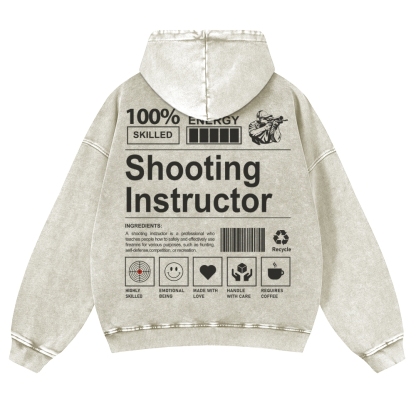 Shooting Instructor Printed Vintage Washed Hoodie-moweekender