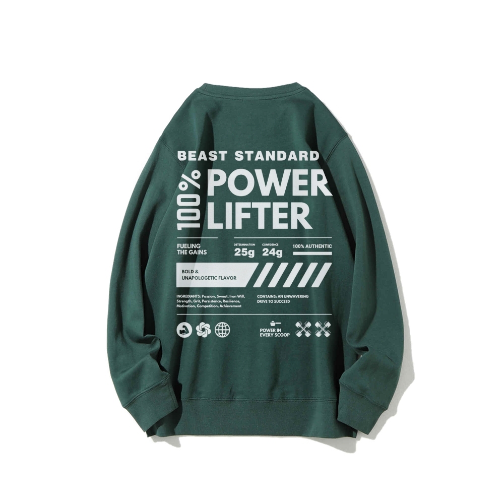 Power Lifter Casual Crew Neck Sweatshirt-moweekender