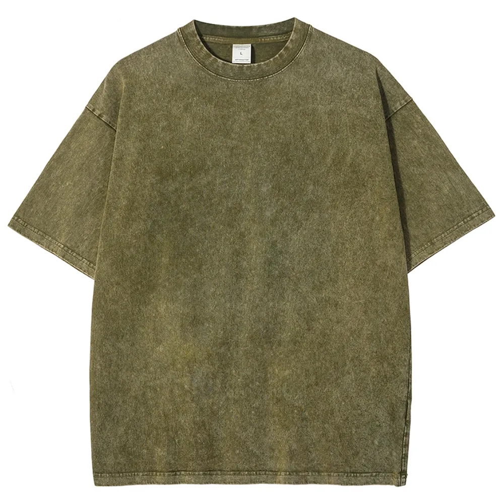 Dog Walker Pattern Washed Vintage Short Sleeves T-Shirt-moweekender