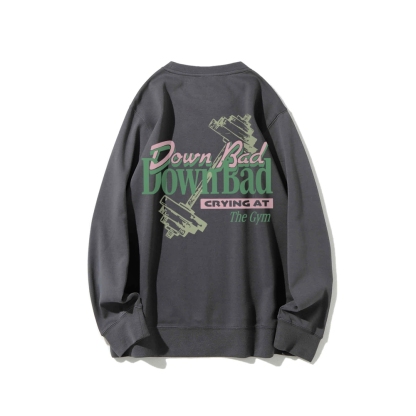 Down Bad Crying At The Gym Casual Crewneck Sweatshirt-moweekender