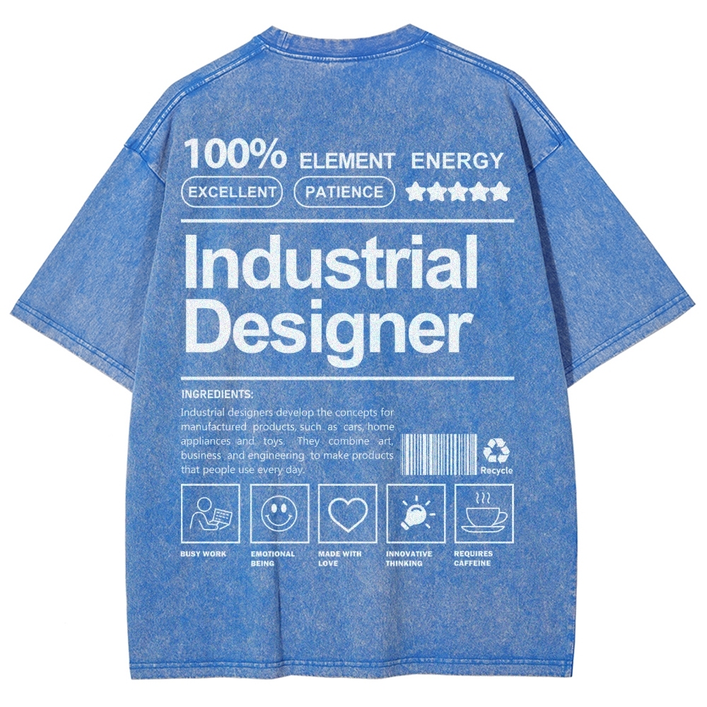 Industrial Designer Unisex Fit Washed T-Shirt-moweekender