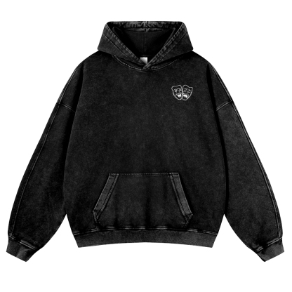 Comedian Printed Vintage Washed Hoodie-moweekender