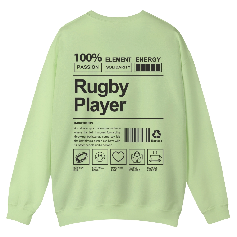 Rugby Player Casual Crewneck Sweatshirt-moweekender