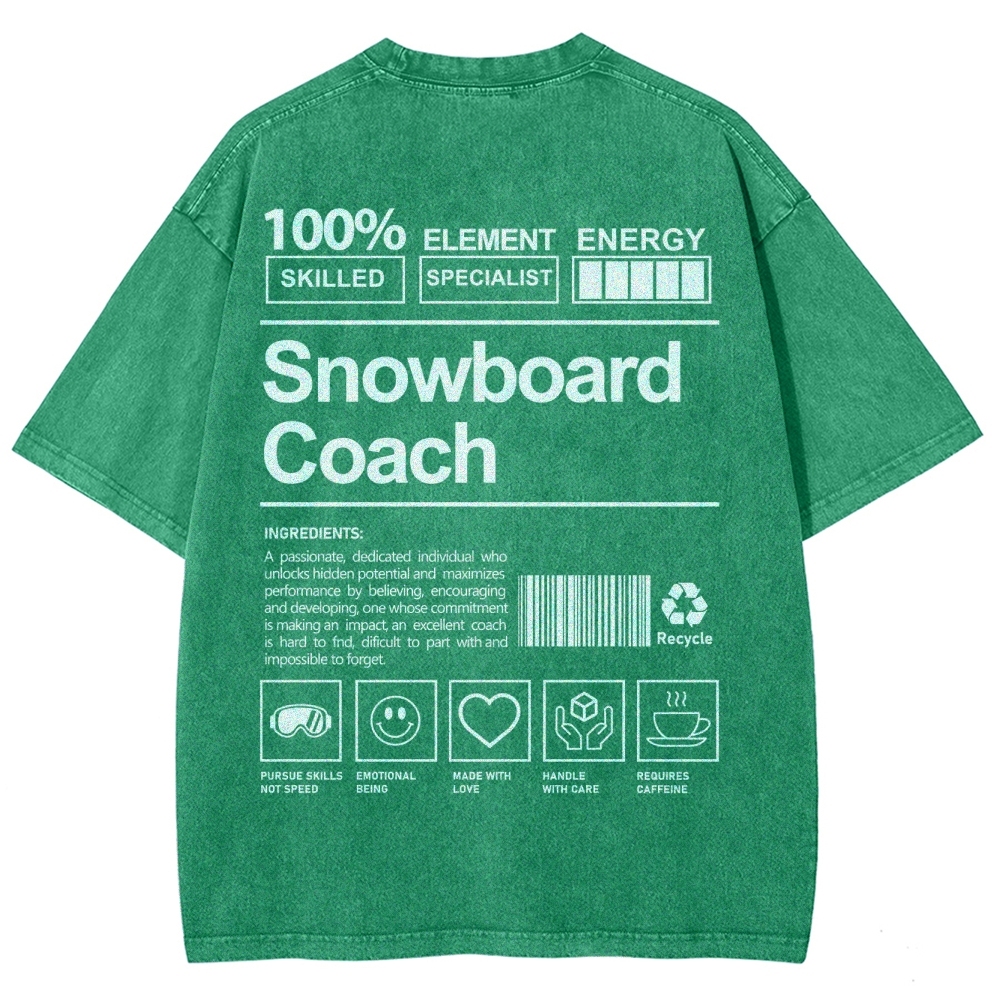 Snowboard Coach Unisex Fit Washed T-Shirt-moweekender