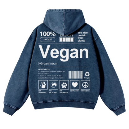 Vegan Printed Vintage Washed Hoodie-moweekender