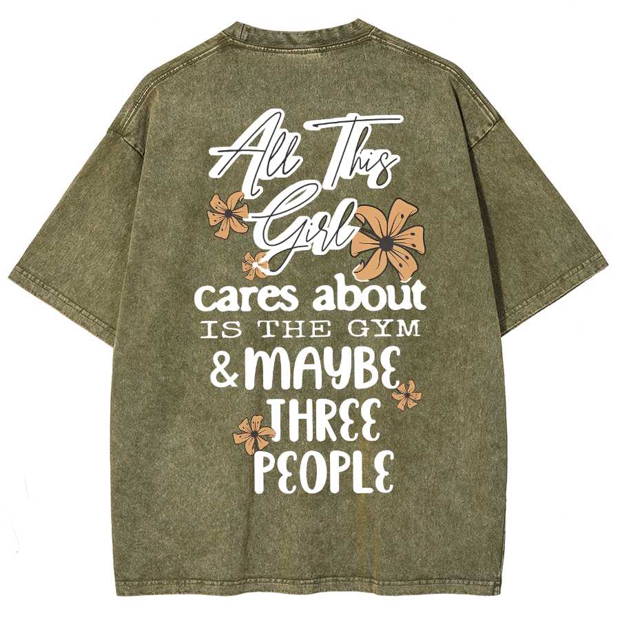 Cares About Is The Gym Unisex Fit Washed T-Shirt-moweekender