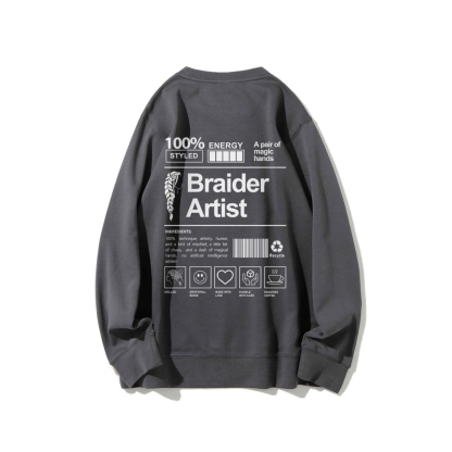 Braider Artist Casual Crewneck Sweatshirt-moweekender