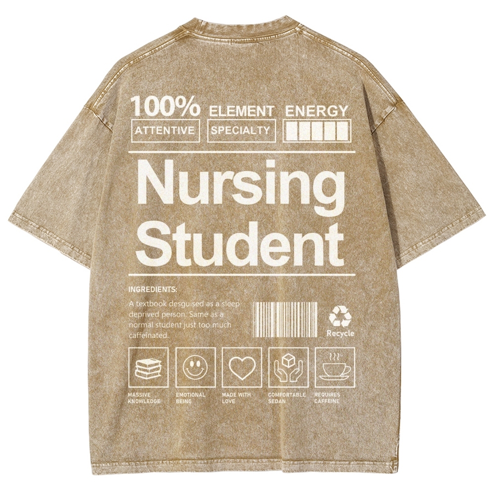 Nursing Student Unisex Fit Washed T-Shirt