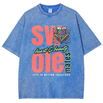 Life Is Better Together Unisex Fit Washed T-Shirt-moweekender