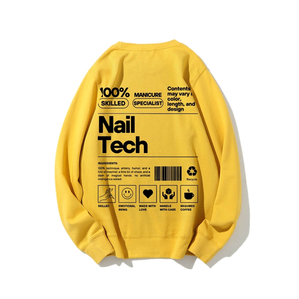 Nail Tech Casual Crew Neck Sweatshirt-moweekender
