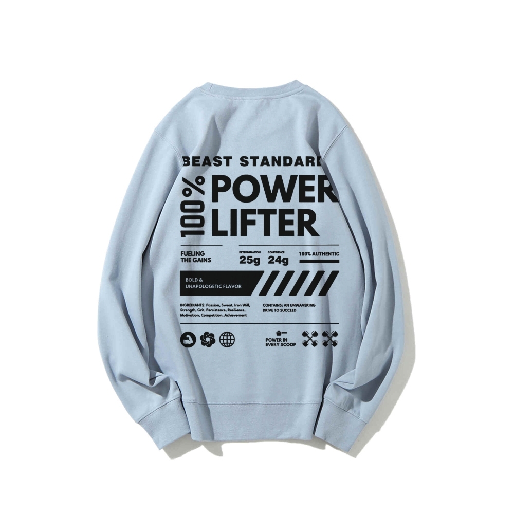 Power Lifter Casual Crew Neck Sweatshirt-moweekender