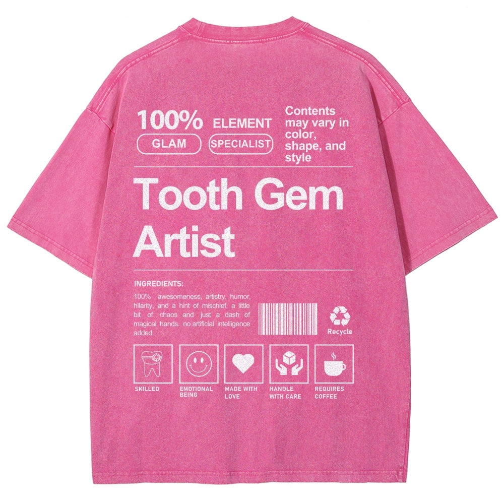 Tooth Gem Artist Unisex Fit Washed T-Shirt-moweekender