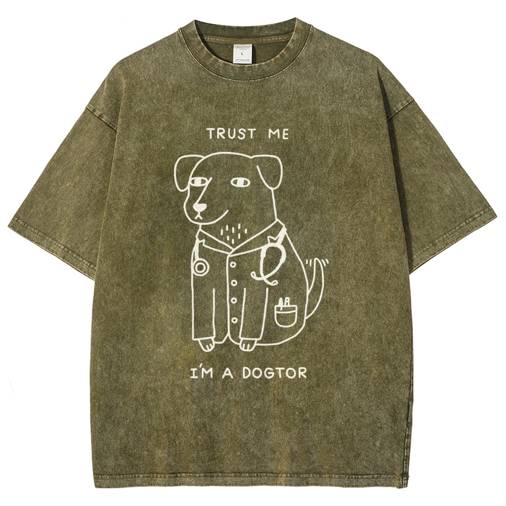 Pet Doctor Unisex Fit Washed T-Shirt-moweekender