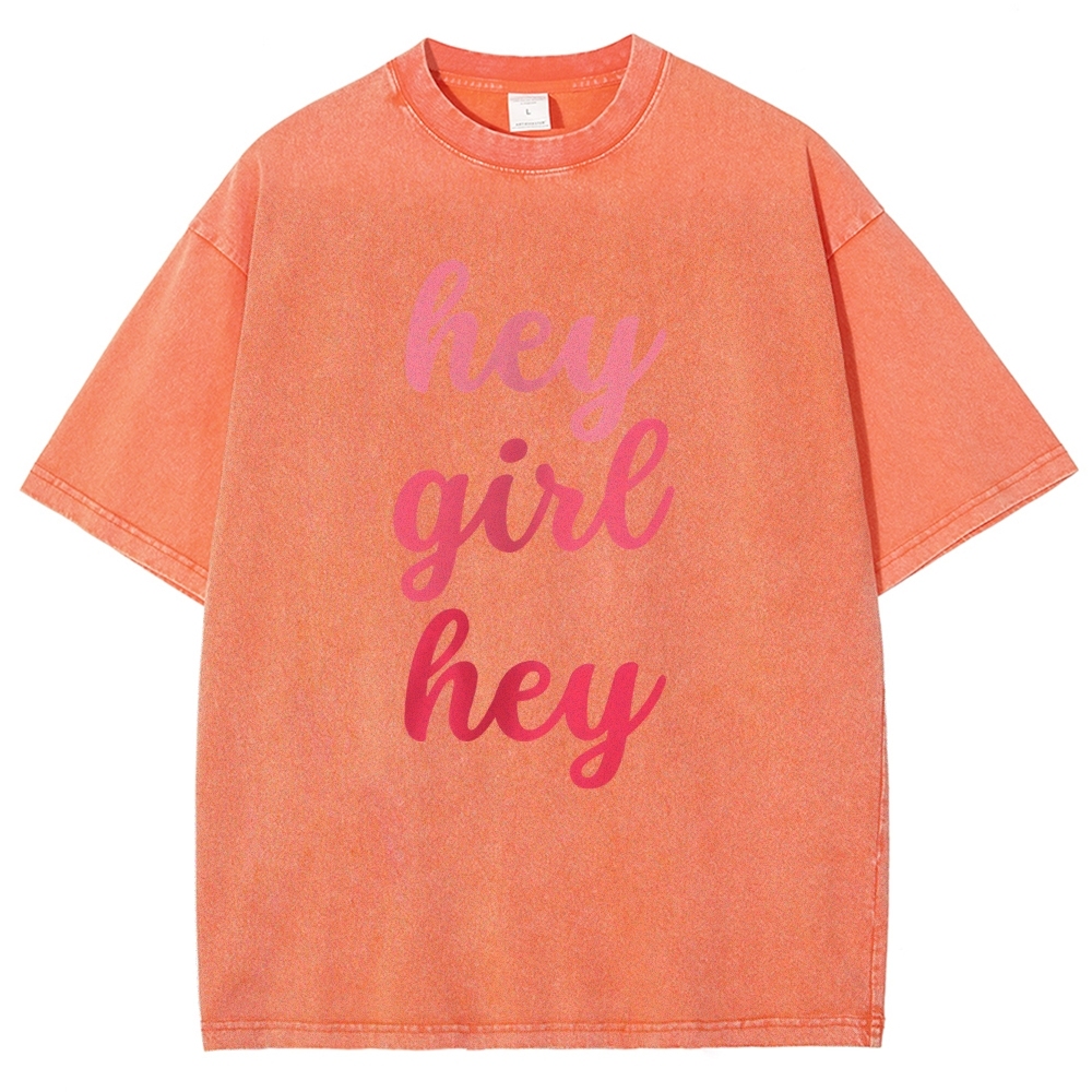Hey Give Hey Unisex Fit Washed T-Shirt-moweekender