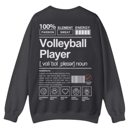 Volleyball Player Printed Crew Neck Sweatshirt-moweekender