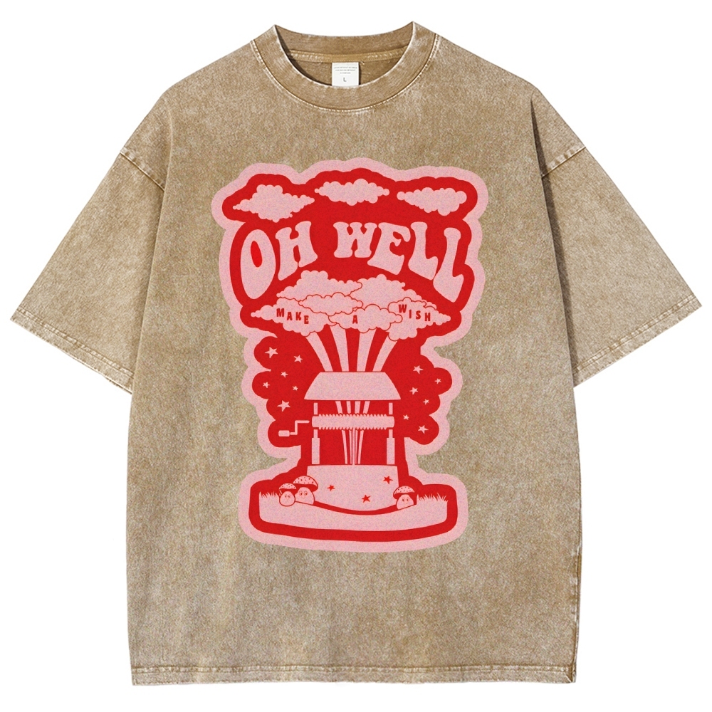 Oh Well Vintage Snowflake Washed T-Shirt-moweekender