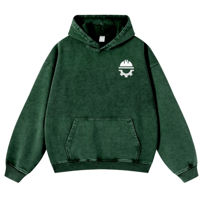 Civil Engineer Pattern Vintage Washed Hoodie-moweekender