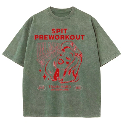 Spit Preworkout Vintage Snowflake Washed T-Shirt-moweekender