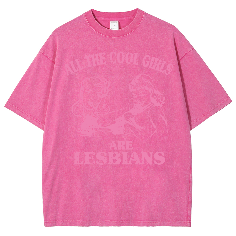 We Are Lesbians Washed Oversized T-Shirt-moweekender