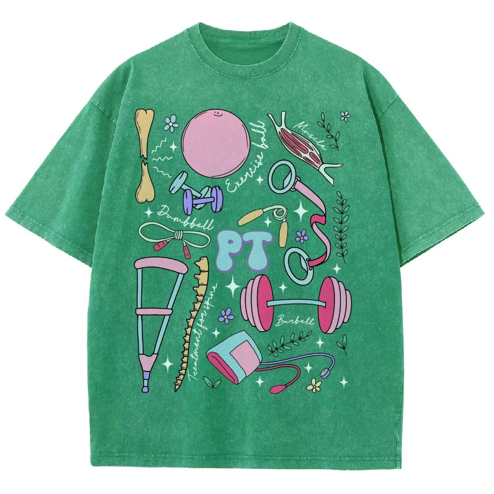 Physical Therapy Unisex Fit Washed T-Shirt-moweekender