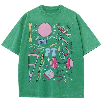 Physical Therapy Unisex Fit Washed T-Shirt-moweekender
