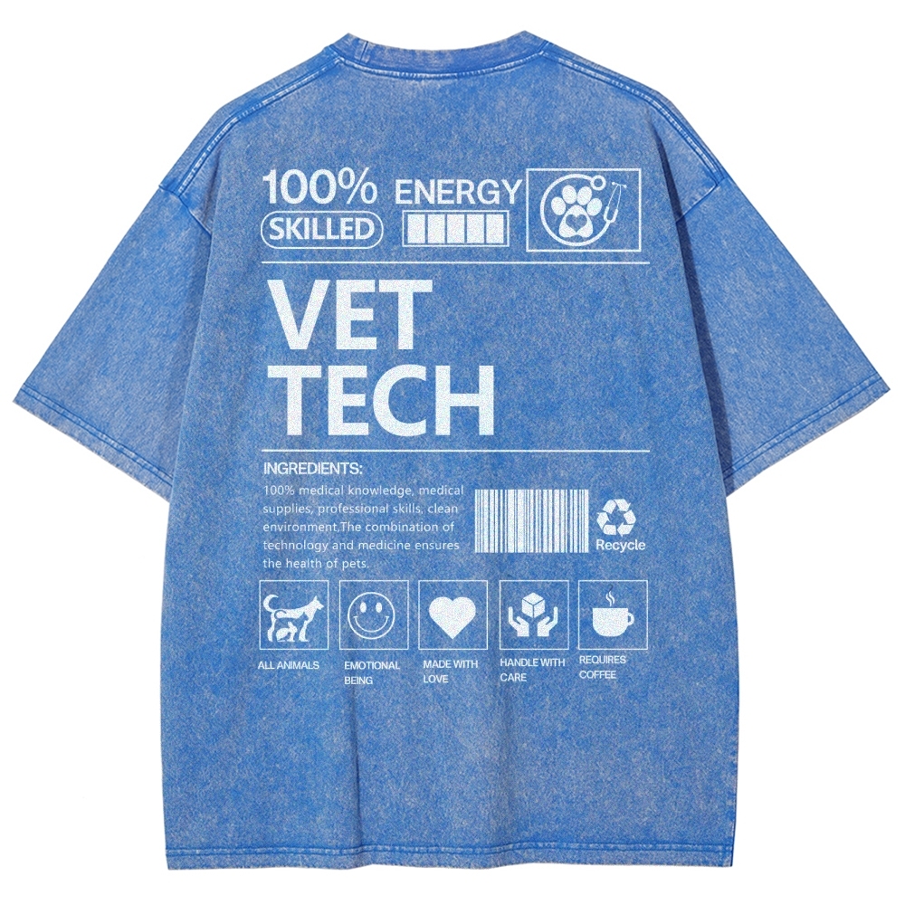 vet tech Unisex Fit Washed T-Shirt-moweekender