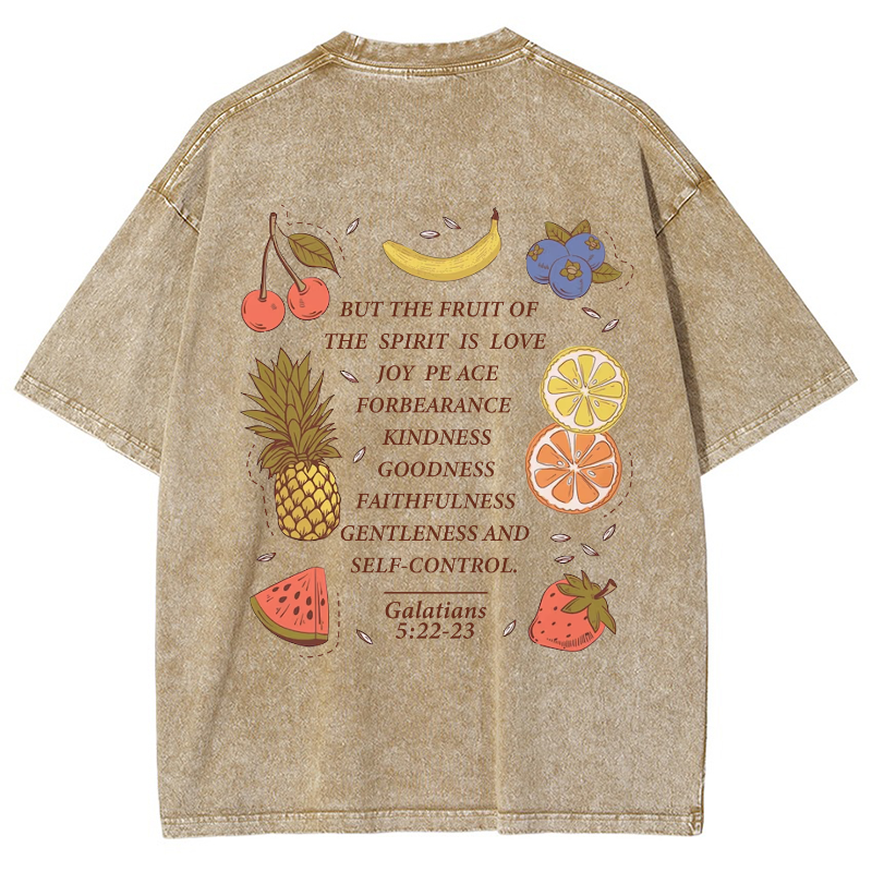 Fruit Of The Spirit Vintage Snowflake Washed T-Shirt-moweekender
