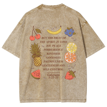 Fruit Of The Spirit Vintage Snowflake Washed T-Shirt-moweekender