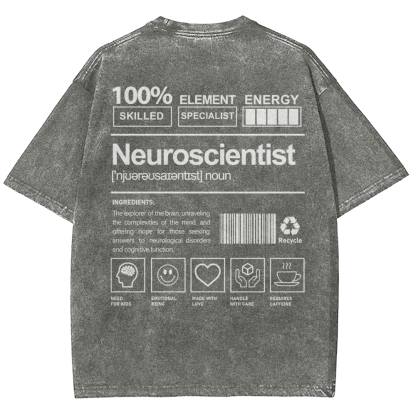 Neuroscientist Unisex Fit Washed T-Shirt-moweekender