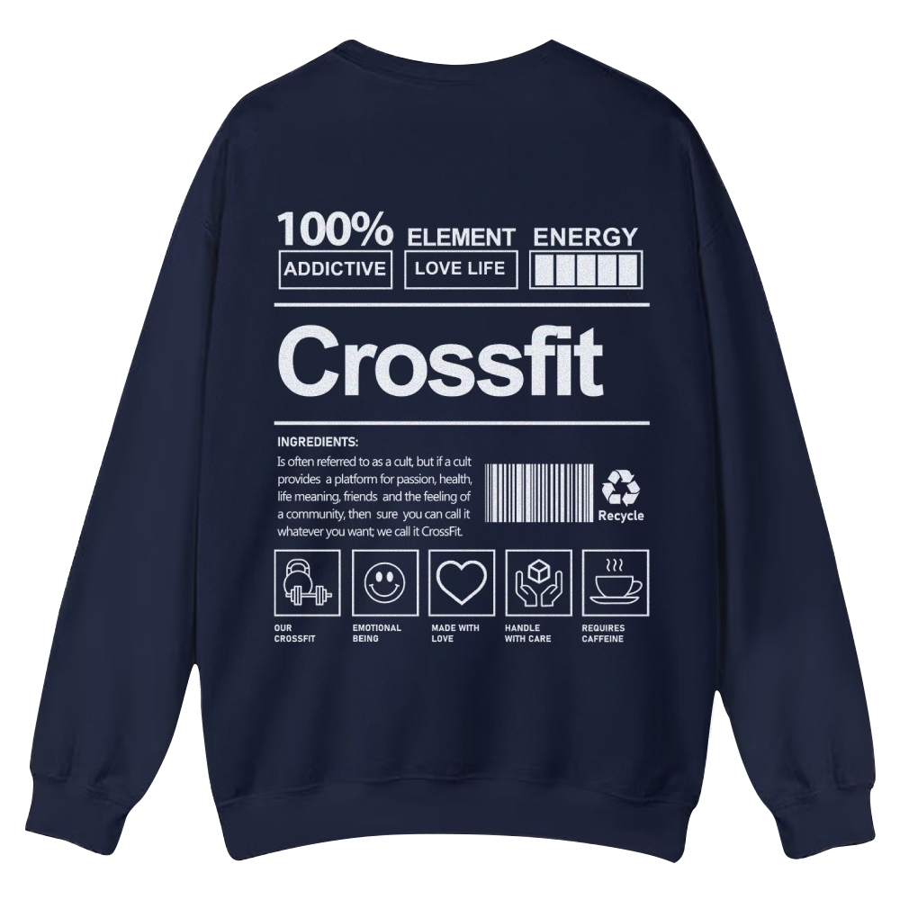 Crossfit Printed Crew Neck Sweatshirt-moweekender