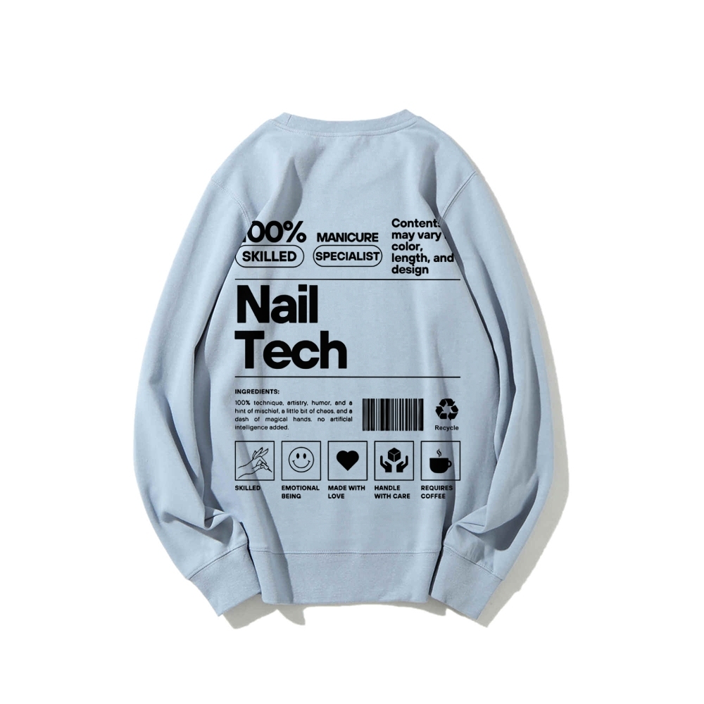 Nail Tech Casual Crew Neck Sweatshirt-moweekender