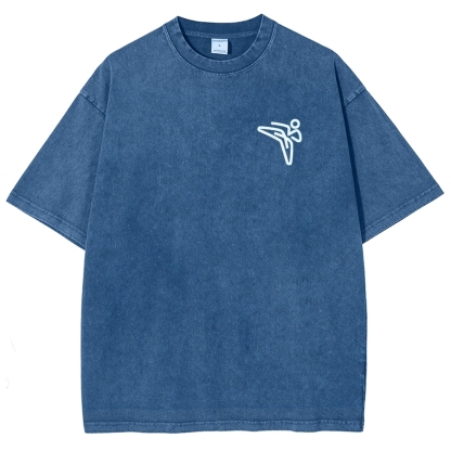 Taekwondo Pattern Washed Vintage Short Sleeves T-Shirt-moweekender