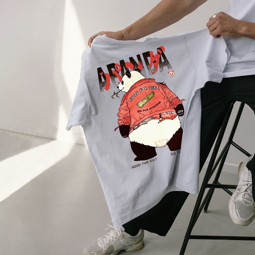 Stylish Panda Printed Unisex Prints T-Shirt-moweekender