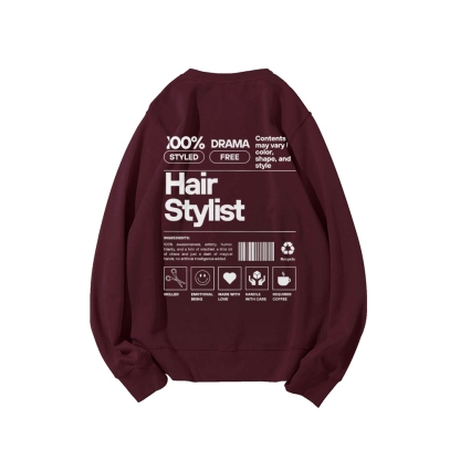 Hair Stylist Crew Neck Long Sleeve Sweatshirt-moweekender