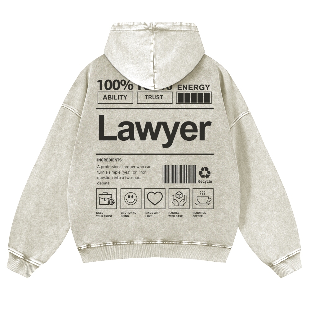 Lawyer Casual Washed Hoodie